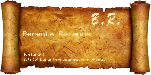 Berente Rozanna névjegykártya